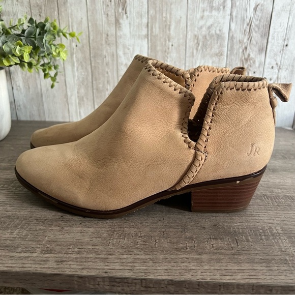 Jack Rogers Tan Leather Ankle Booties 5 - Picture 7 of 9